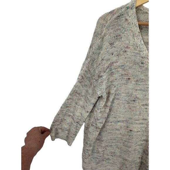 J. Jill‎ Women's V-Neck Sweater M Multicolored Speckled Knit FLAW - Picture 4 of 10